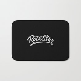 Rock Star | Rock and Roll lovers gift Bath Mat | Fancy, Rocknroll, Rockquote, Lettering, Quote, Rocker, Party, Rockandroll, Guitarplayersgift, Graphicdesign 