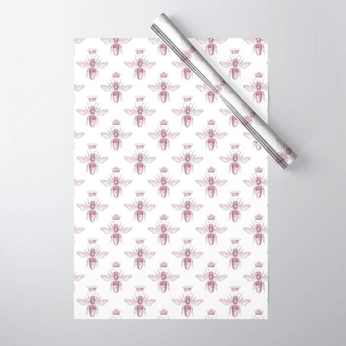 Queen Bee Pink Neutral Wrapping Paper Sheets