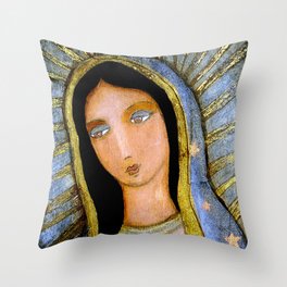 Our Lady of Guadalupe by Flor LArios Throw Pillow