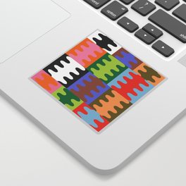 Funky Modern Wavy Shapes | Color Block Pattern Sticker