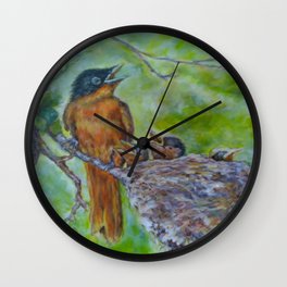 Birds Nesting by Marianne Fadden Wall Clock