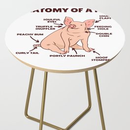 Funny Explanation Of A Pig's Anatomy Side Table