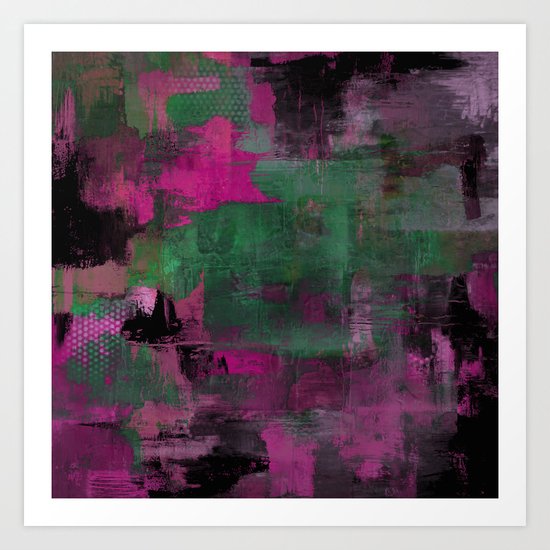 Deep Purple - Abstract, textured painting Art Print