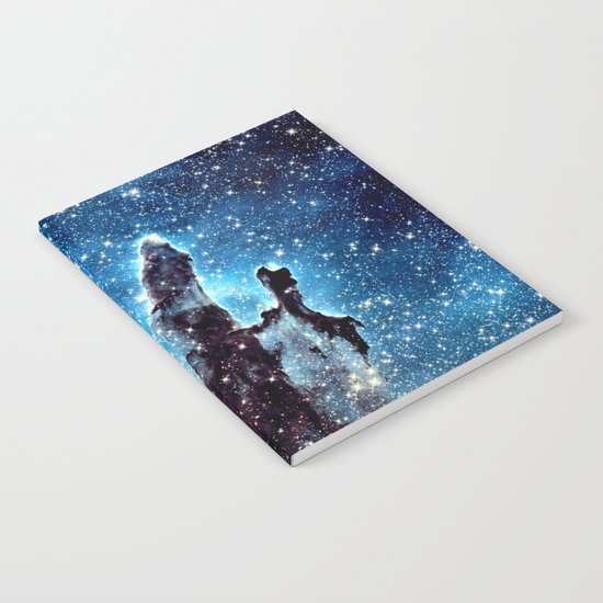 Pillars of Creation Nebula: Ocean Blue Galaxy Notebook