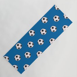 Soccer Ball Print Sports On Blue Background Pattern Yoga Mat