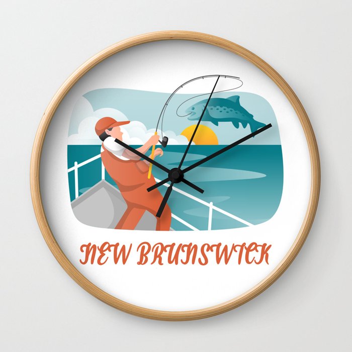 New Brunswick Fishing Wall Clock