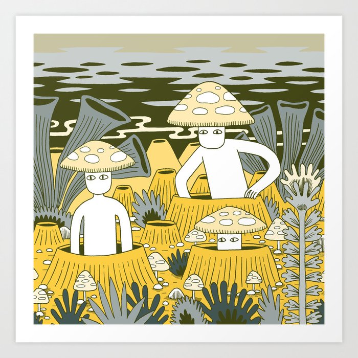 Mushroom Men Art Print