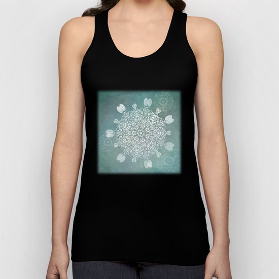 Turquoise Batik Mandala Float Unisex Tank Top