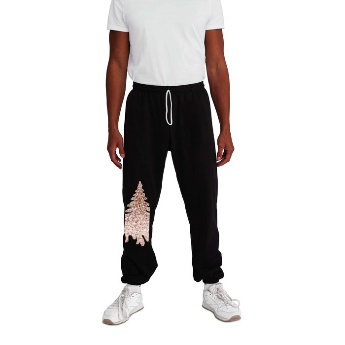 Sparkling christmas tree rose gold ombre Sweatpants by