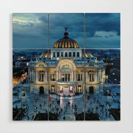 Mexico Photography - A Beautiful Palace In The Mexican Night Wood Wall Art