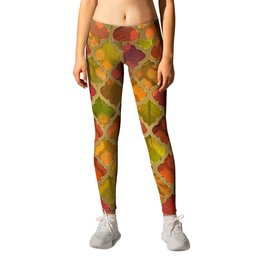 Glow of Autumn Leggings | Leafpattern, Pattern, Fallleaves, Autumn, Fallleafpattern, Window, Warmcolors, Autumncolors, Graphicdesign, Leaves 