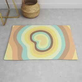 Snake Ricer Canyon Stripes Rug | Travel, Ricer, Hippie, Retro, Mid Century, Orange, Yellow, Brown, Psychedelic, Gold 