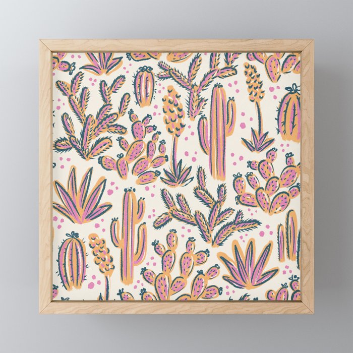 Cactus Desert - Sunset  Framed Mini Art Print