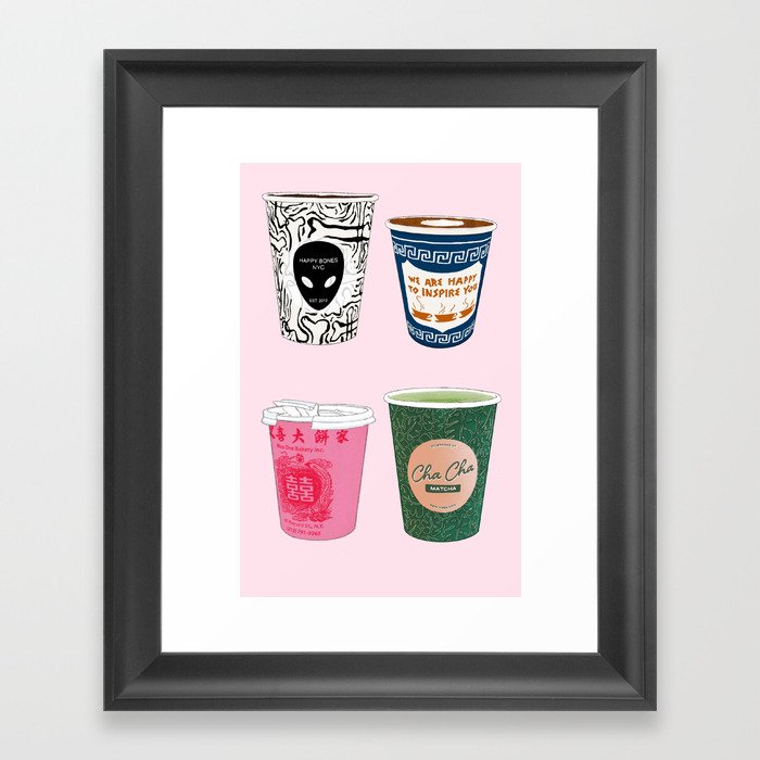 NYC to-go cups Framed Art Print