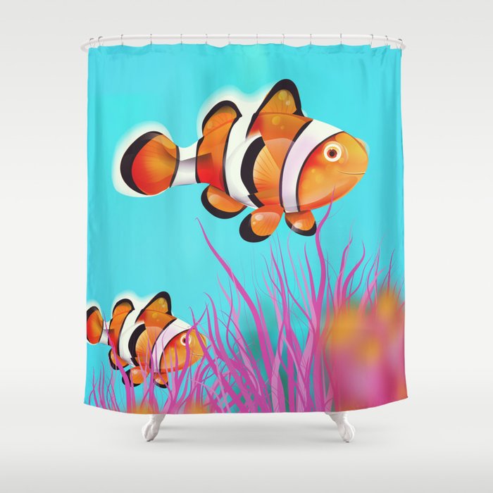 Clown Fish Aquarium Shower Curtain