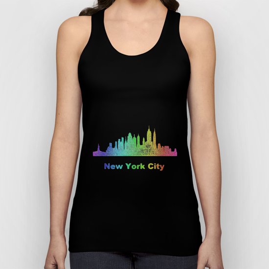 Rainbow New York City skyline Unisex Tank Top