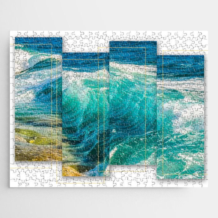 Amazing Ocean Waves Crashing on the Beach Jigsaw Puzzle