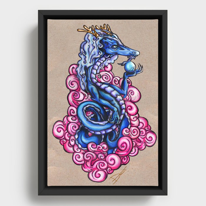 Smokey Dragon Framed Canvas