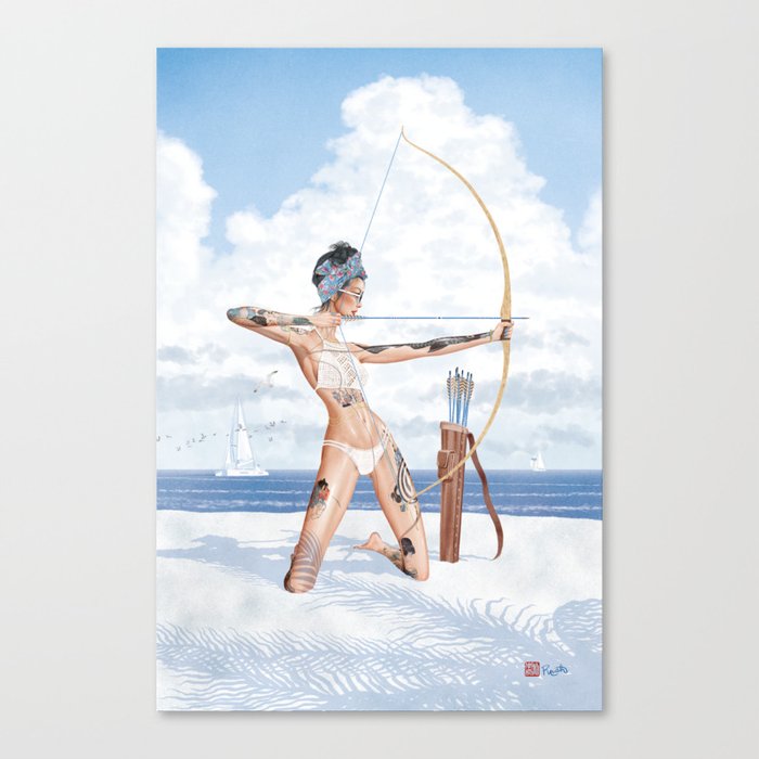 Summer Archer Blue Canvas Print
