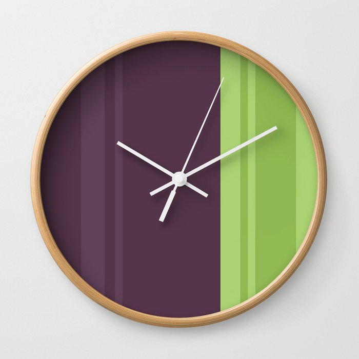 Color Theory | Prickly Pear Simple Stripe Pattern Wall Clock
