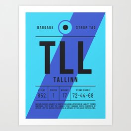 Luggage Tag E - TLL Tallinn Estonia Art Print