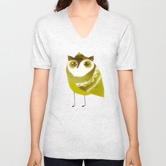 Golden Owl illustration Unisex V-Neck