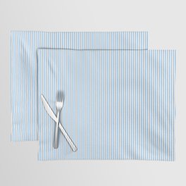 Blue Vertical Lines On A White Background, Line Pattern Placemat