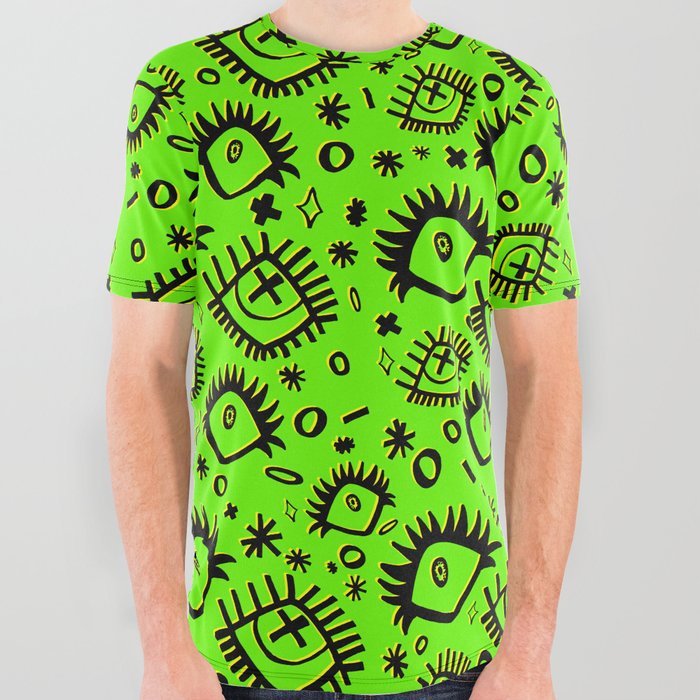Graphic tee with neon new arrivals green