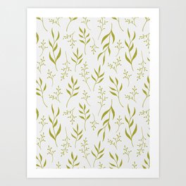 Fragile Leaves - Olive Art Print