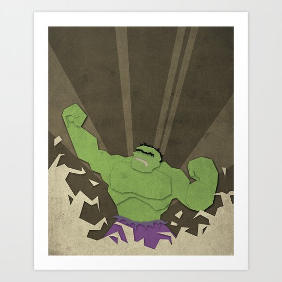 Paper Heroes - Hulk2 Art Print