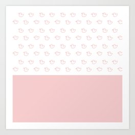 Ducklings Pink Art Print