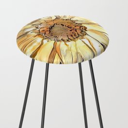 Watercolor Glossy Sunflower Elegant Collection Counter Stool
