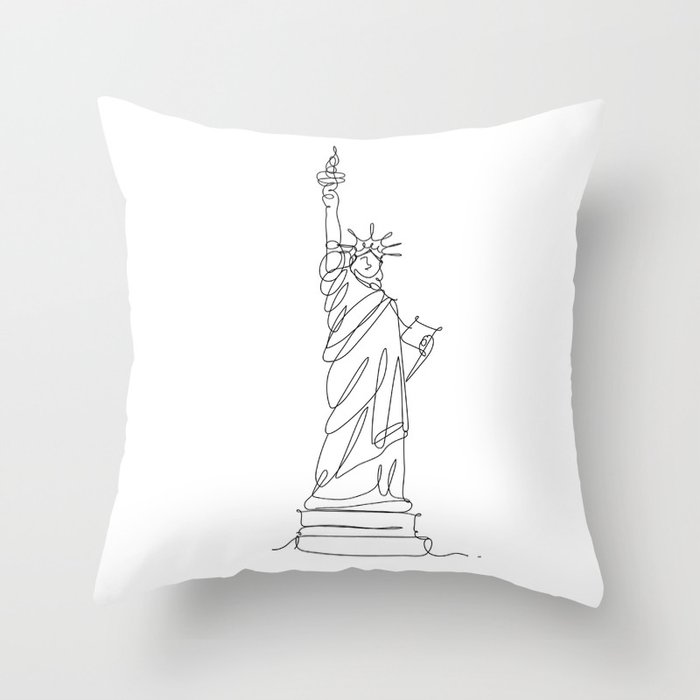 New York Statue of Liberty Throw Pillow