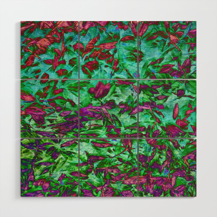 pink and green floral fairy bed Wood Wall Art