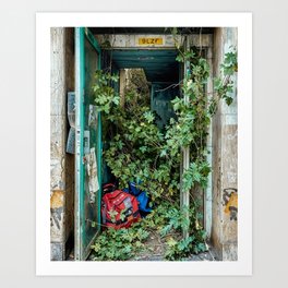 Urban Architecture Overgrown with Plants and Trees – Urban Photography Art Print