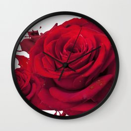 Gorgeous Awesome Red Roses Color Splash Close Up Ultra HD Wall Clock