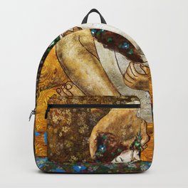 The kiss, part II, Gustav Klimt lovers portrait Backpack