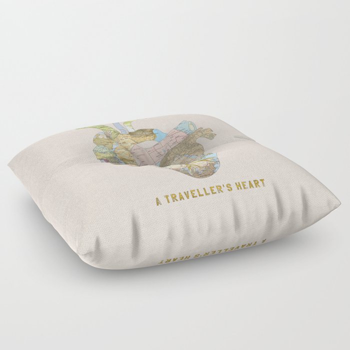 A Traveller S Heart Uk Floor Pillow By Beegreen Society6