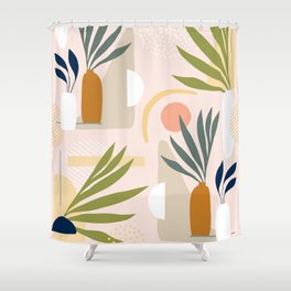 The Shapes of Nature - Pattern 1 green Shower Curtain