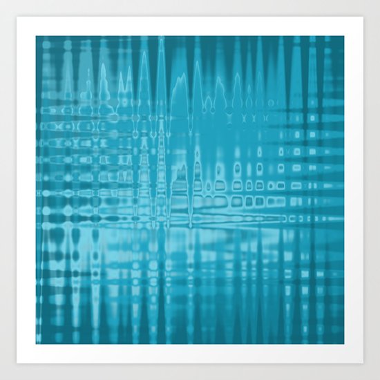 ABSTRACT MADNESS IN BLUE Art Print