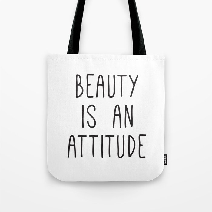 Beauty is an attitude, Wall Art Large, Typography Print, Scandinavian Art, Fashion Quotes Tote Bag