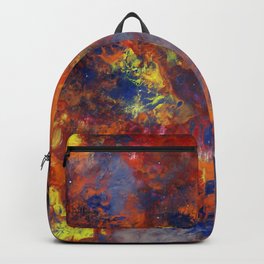 Sole Occulto (#52) Backpack | Painting, Sun, Joy, Solarsystem, Peace, Stars, Cosmic, Planet, Earth, Violet 