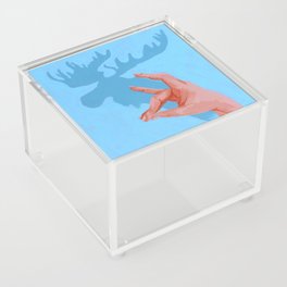 Moose Shadow Puppet Acrylic Painting Acrylic Box
