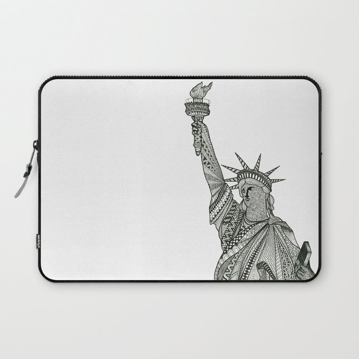 Statue of Liberty Zentangle Laptop Sleeve