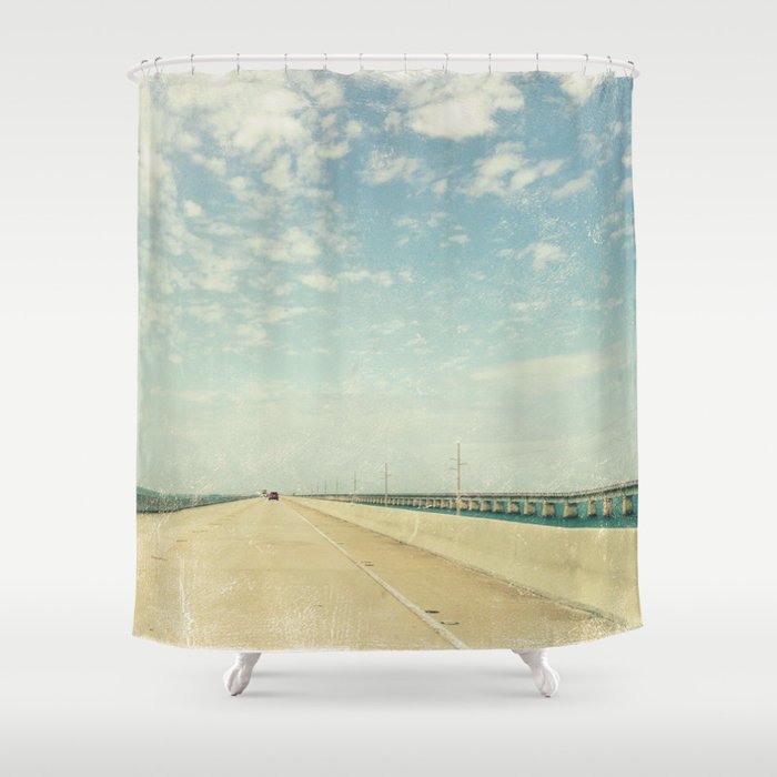 Photo Seven Mile Bridge Shower Curtain, Vintage Style Shower Curtains