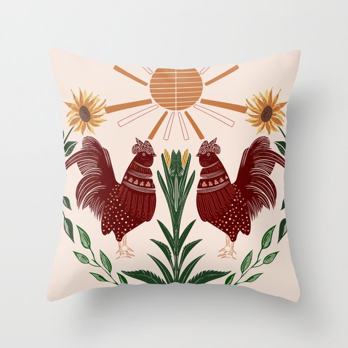 Rooster store throw pillows