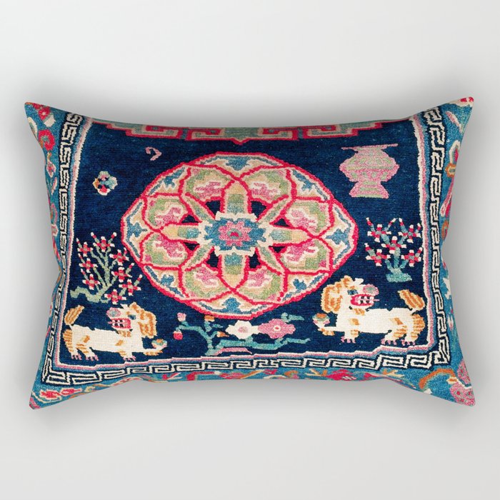 Shigatse Makden South Tibetan Buddhist Saddle Cover Print Rectangular Pillow