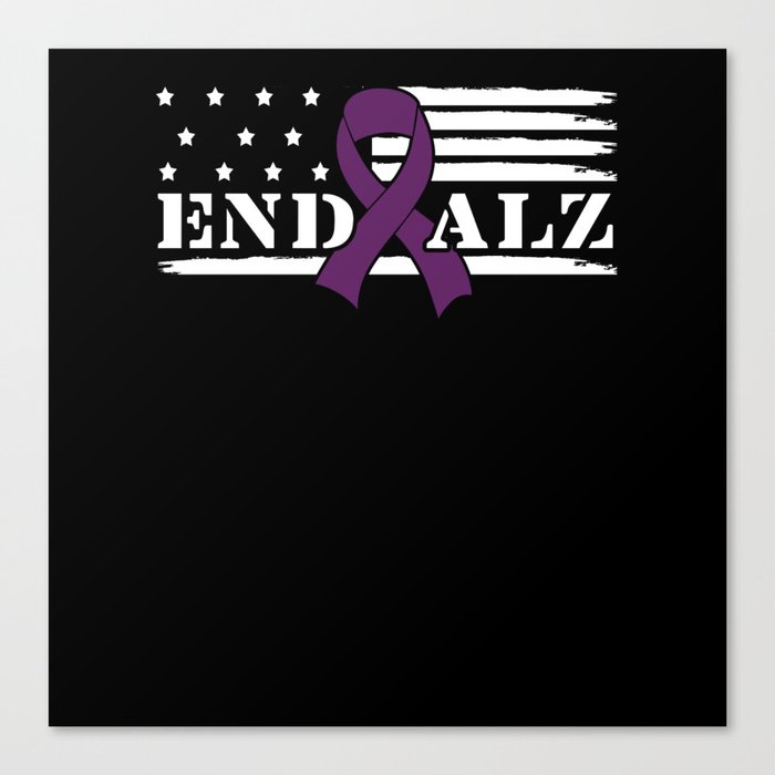 Purple Flag End Alzheimer Alzheimer's Awareness Canvas Print