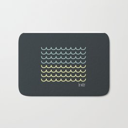 Blue and  yellow waves Bath Mat | Abstract, Graphicdesign, Ocean, Summer, Digital, Sea, Tuquoise, Waves, Surf, Yellow 