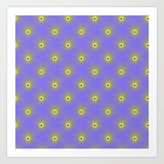 Color Explosion in Yellow and Blue Tiled Art Print